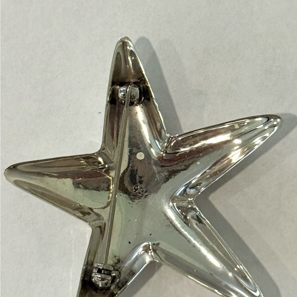 Vintage 925 Sterling Silver Star Starfish Brooch Jewelry Women’s Puffy - Picture 7 of 10